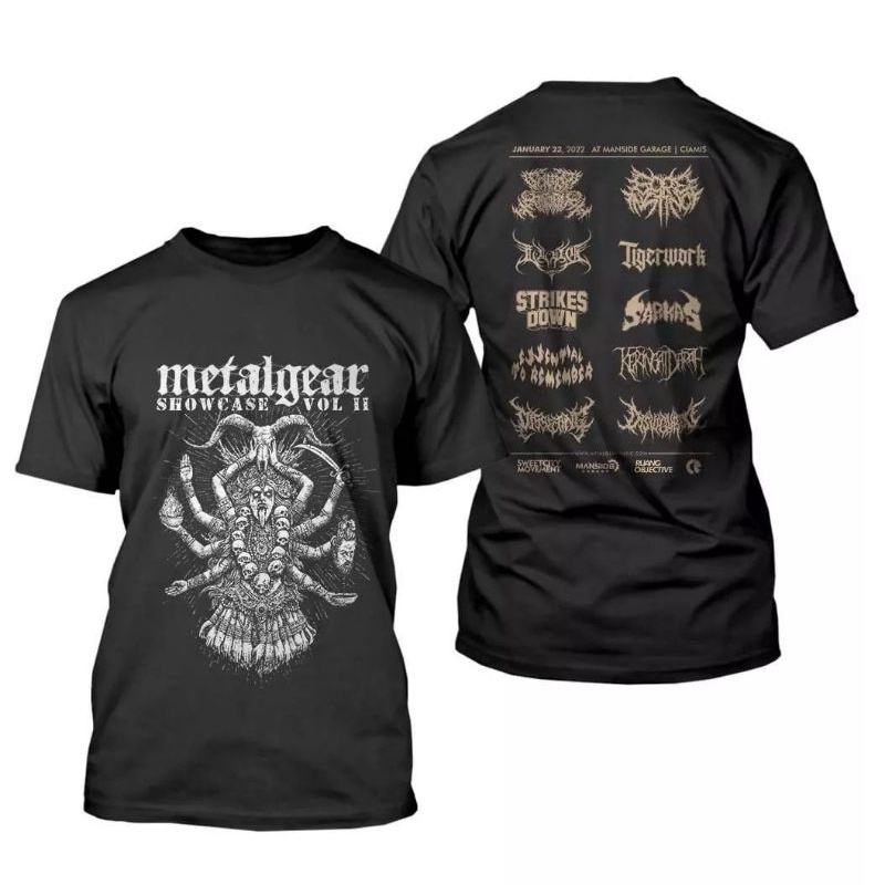 TSHIRT EVENT METALGEAR SHOWCASH KAOS BAND METAL KAOS BAND METAL KAOS MUSIK INDONESIA GARASI REBEL DI