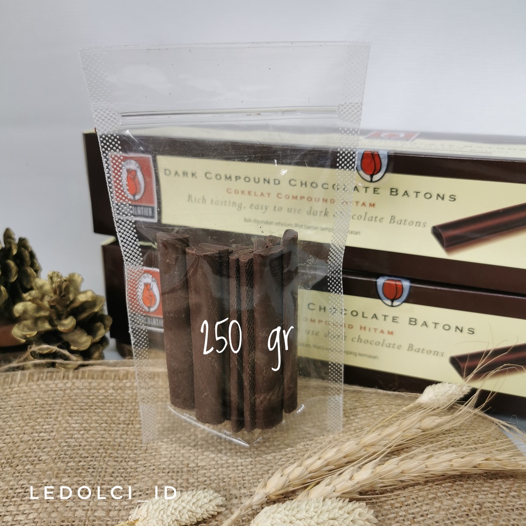 

TERMURAH! TULIP COKLAT STICK DARK CHOCOLATE COMPOUND BATONS 250 GRAM