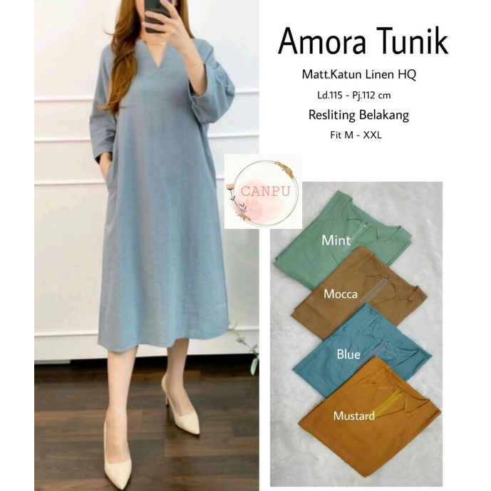 AMORA TUNIK KATUN LINEN SUPER JUMBO