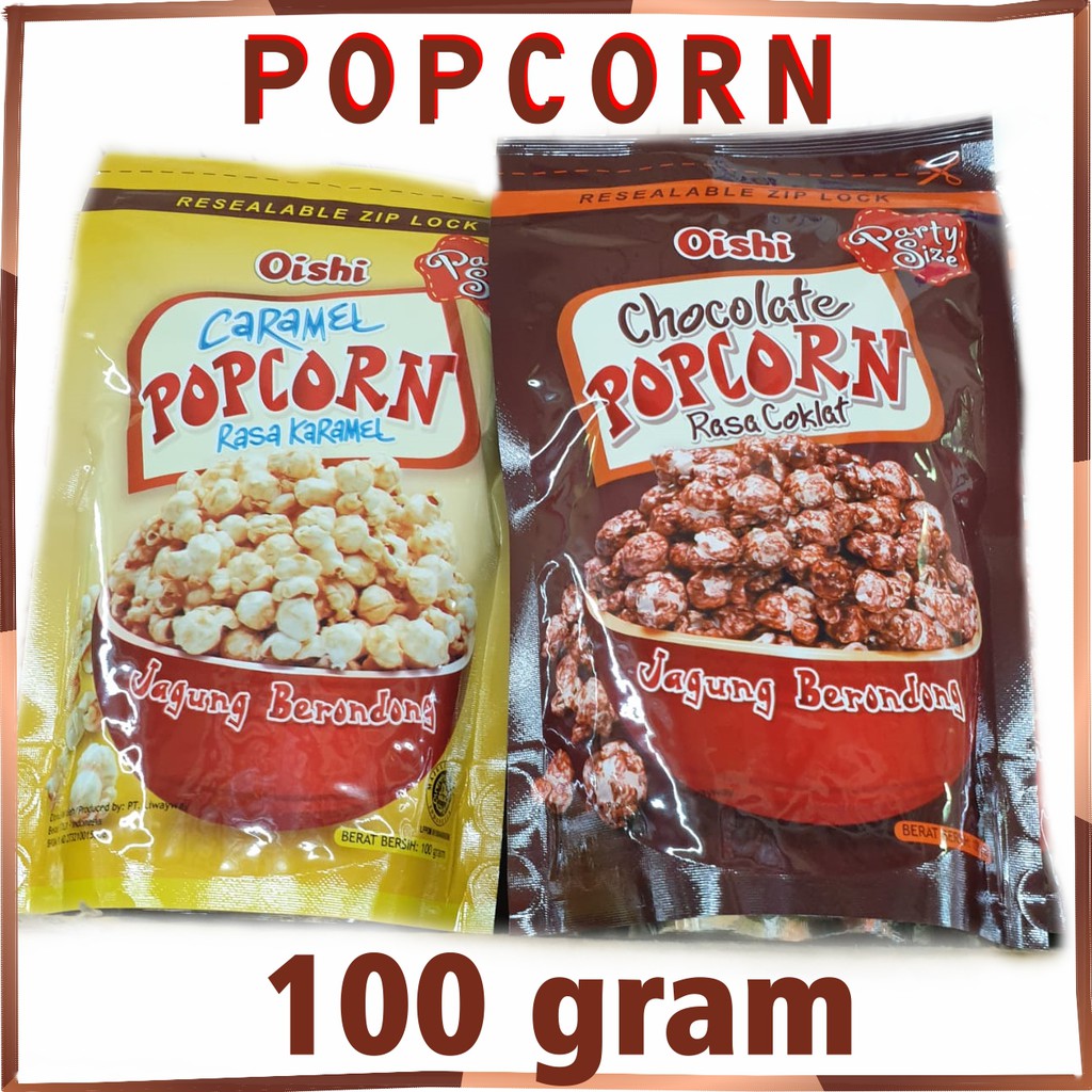 

1x [satu biji] Popcorn oishi POPCORN RASA CARAMEL dan atau corn cokelat 100g JAGUNG BERONDONG