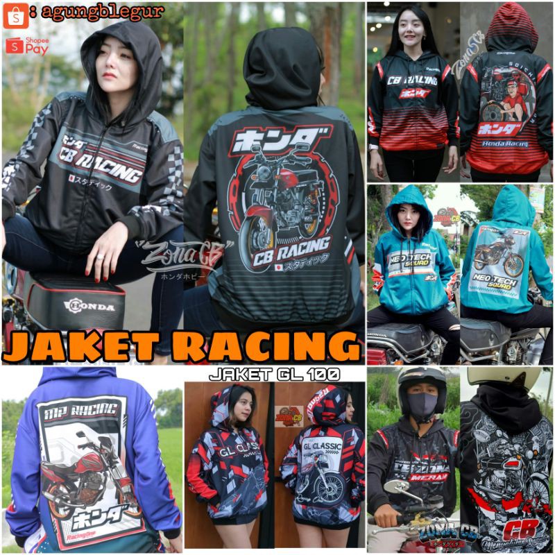 JAKET CB RACING / JAKET GL 100 MEGAPRO TIGER HEREX / JAKET CB ZONA MERAH / JAKET SWEETER HONDA GANK 