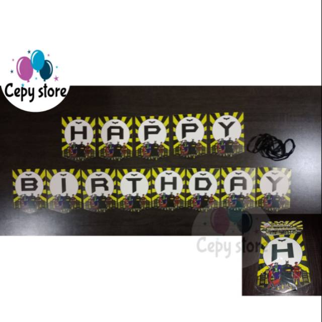 Banner Happy Birthday / Bunting Flag Ulang Tahun Batman