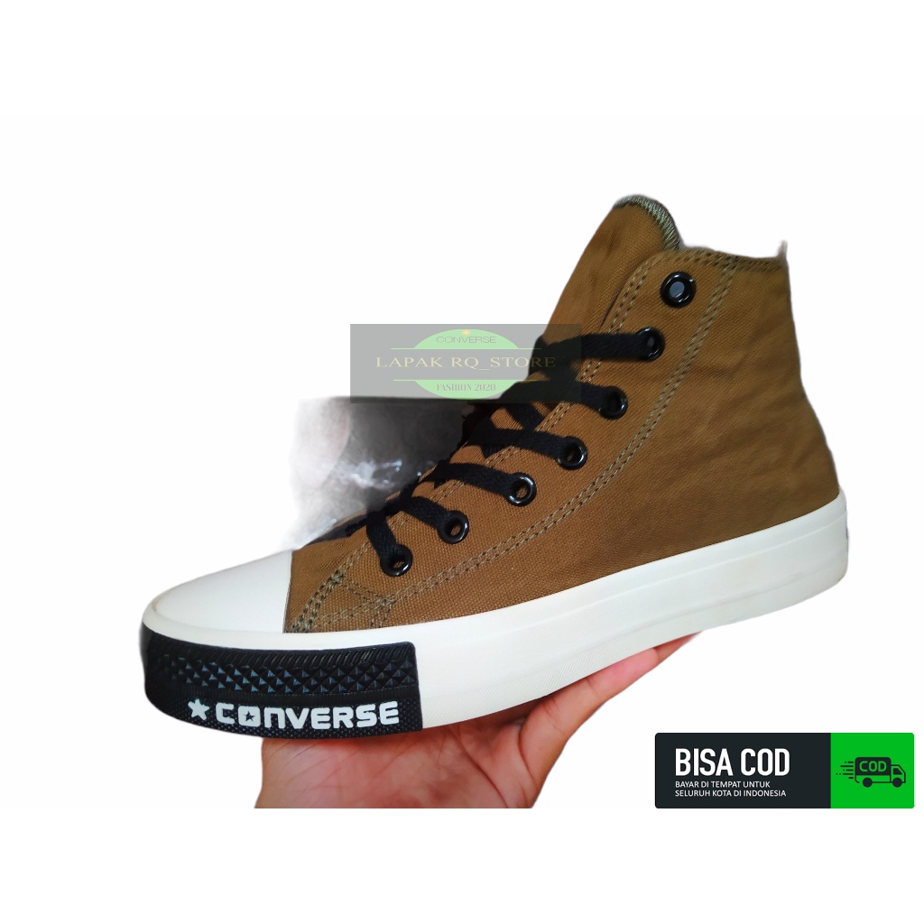 PROMO TERBARU !! Sepatu Converse Hight / Tinggi Brown Chuck Taylor CT Undfeated Premium