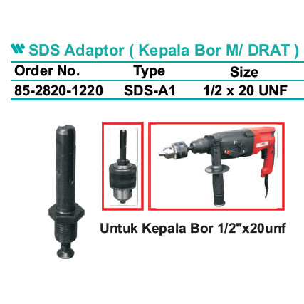 SDS ADAPTOR SAMBUNGAN KEPALA BOR BETON SDS PLUS CHUCK WIPRO MAKASSAR