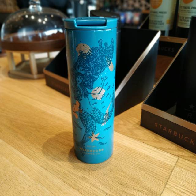 Starbucks Tumbler Mermaid Green 2019 Stainless Steel Grande Original