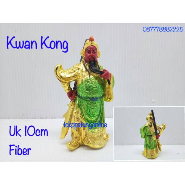 Patung Kwan Kong Uk 4in Fiber Berdiri 01