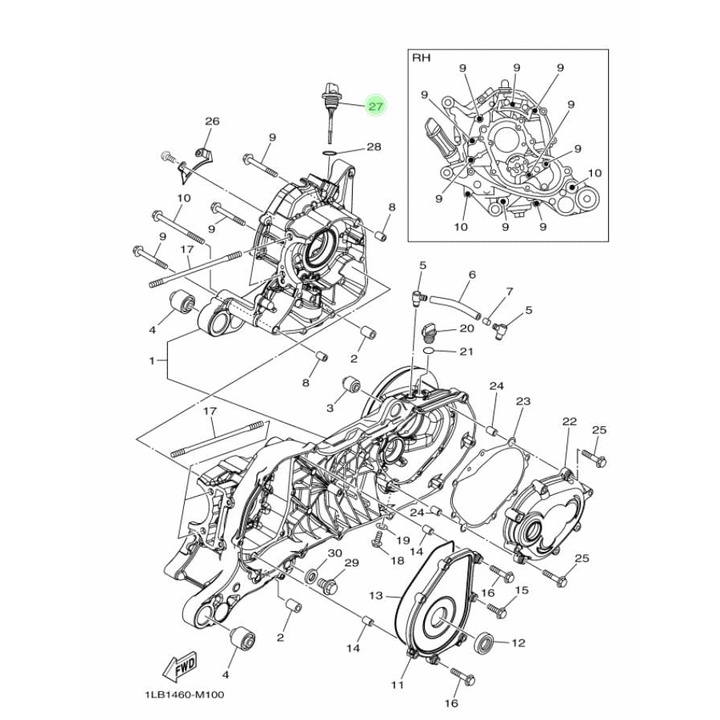 TUTUP OLI MESIN ATAS XEON RC GT 125 AEROX 125 ASLI ORI YAMAHA 1LB E5362 00