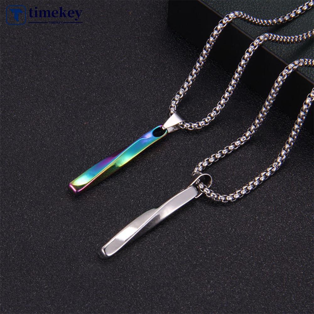 Timekey Kalung Rantai Pendan Spiral Warna Warni A6T4