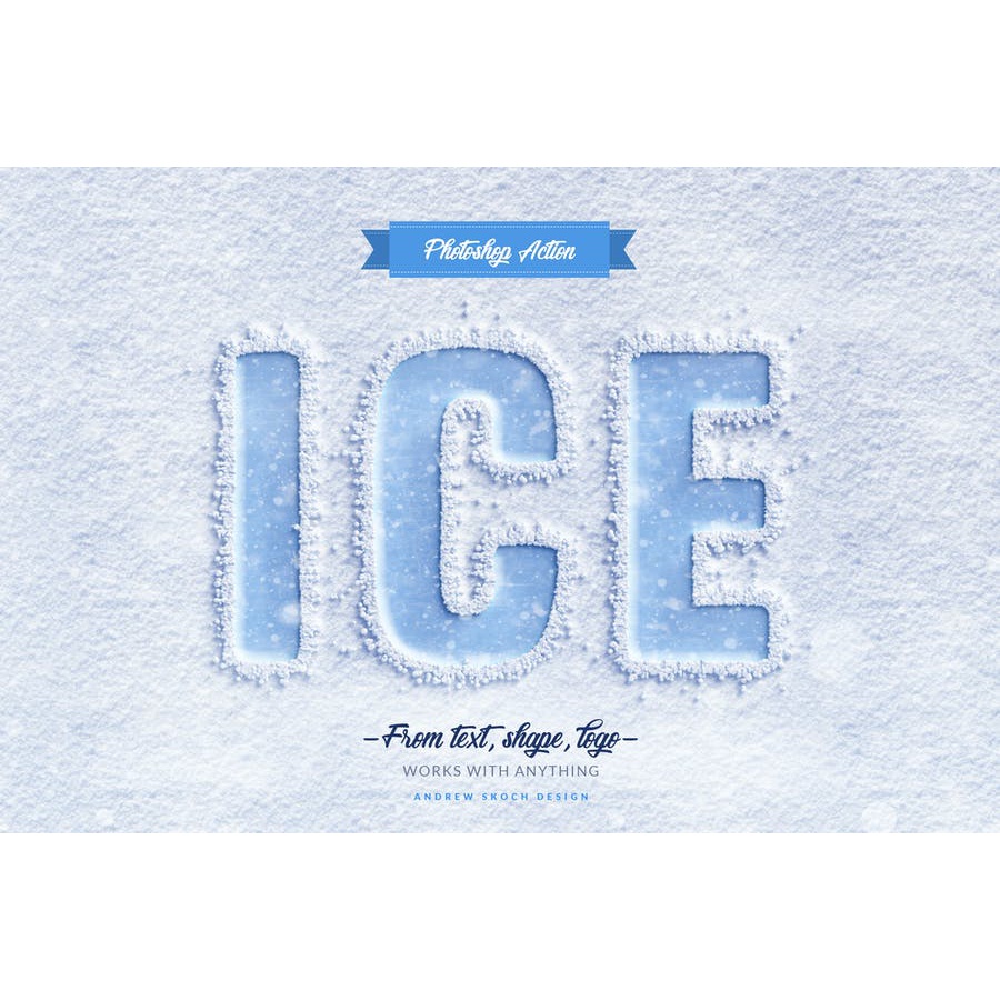 Snow Lettering - Photoshop Action