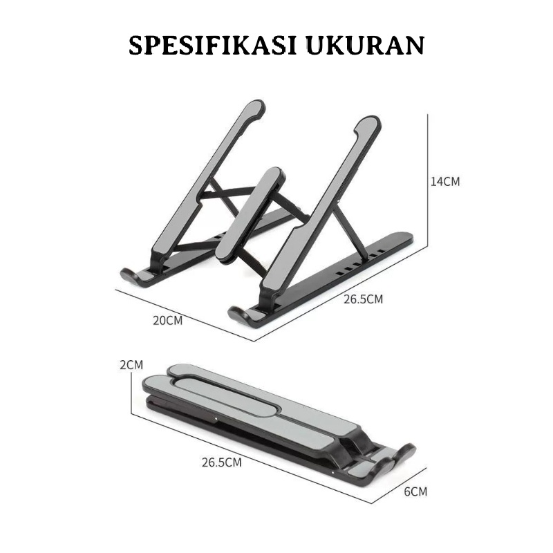 [XOQ] LAPTOP STAND P1 / HOLDER LAPTOP FOLDING LIPAT NOTEBOOK P1 IPAD MACBOOK STAND DUDUKAN