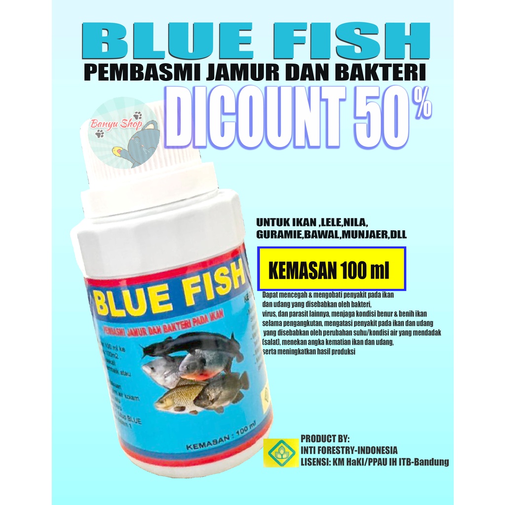 BLUE FISH Pembasmi Virus/Jamur/Bakteri untuk Ikan dan Udang