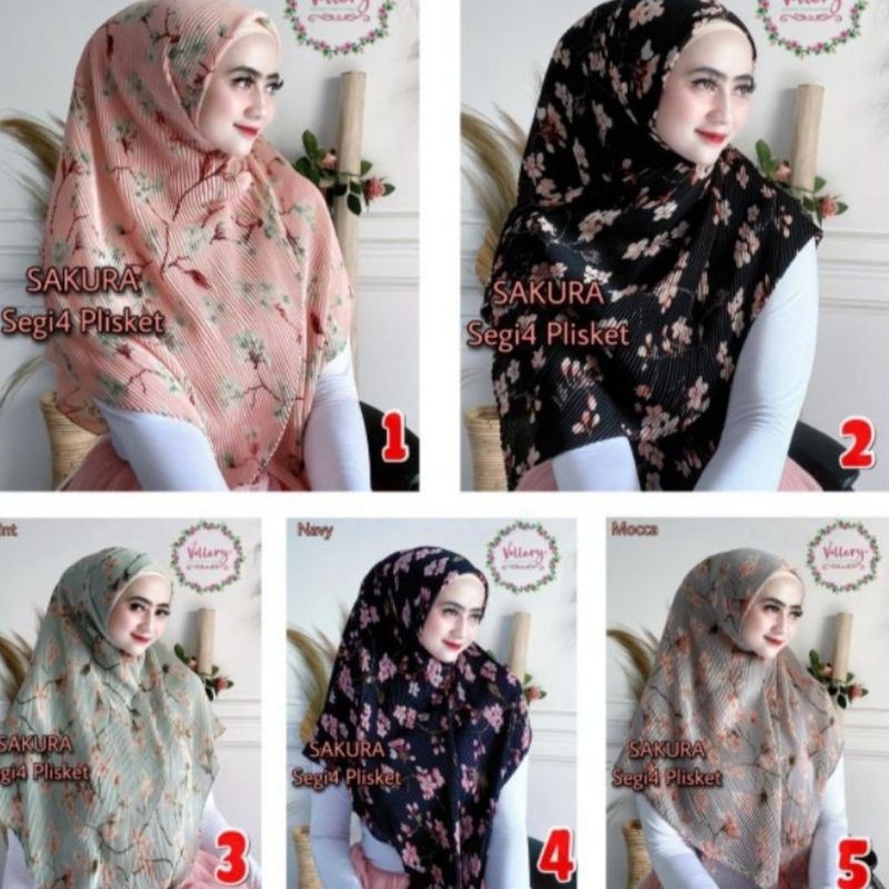 Segiempat Plisket Premium FLOWERY Segiempat