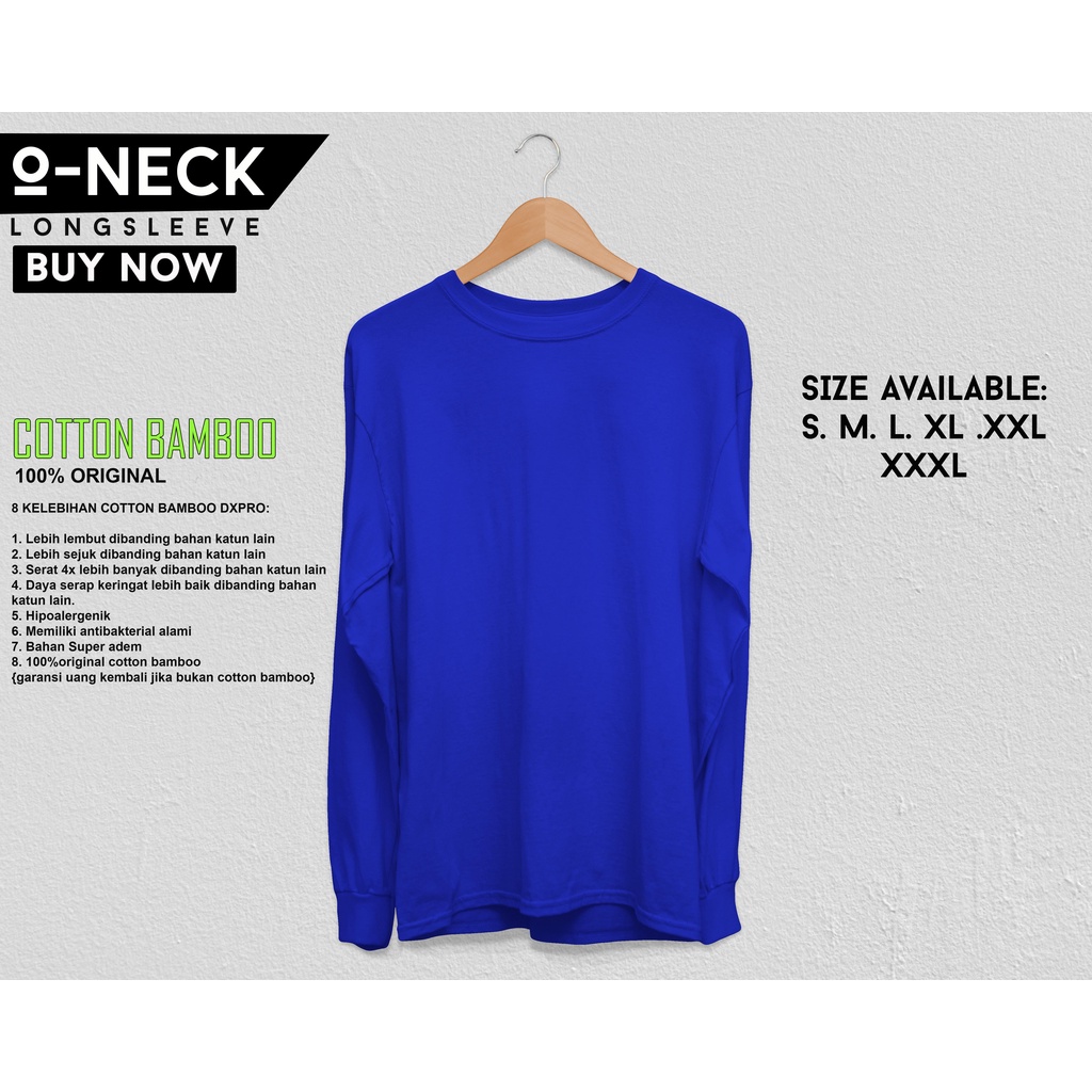 Kaos Polos COKELAT Katun Bambu Lengan Panjang (Bamboo T-Shirt Long Sleeve) CEWE COWOK