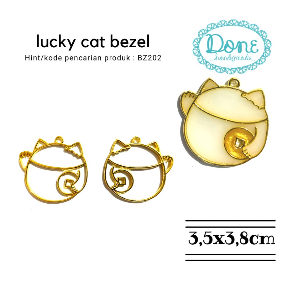 Bingkai resin frame lucky cat liontin bandul aksesoris bz202