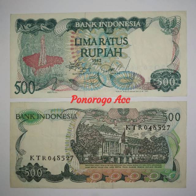 (Gress/Bekas) Uang kuno rp 500 bunga bangkai tahun 1982 500 rupiah bunga bangkai uang kuno rp.500