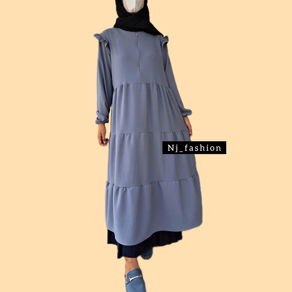 midi dress crinkle midi dress kekinian - midi dress terlaris  midi dress  - crinkle termurah