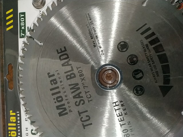 Mata Gergaji Miter Saw 7 Inch 80t Mollar Tct Aluminium Circular Saw Blade