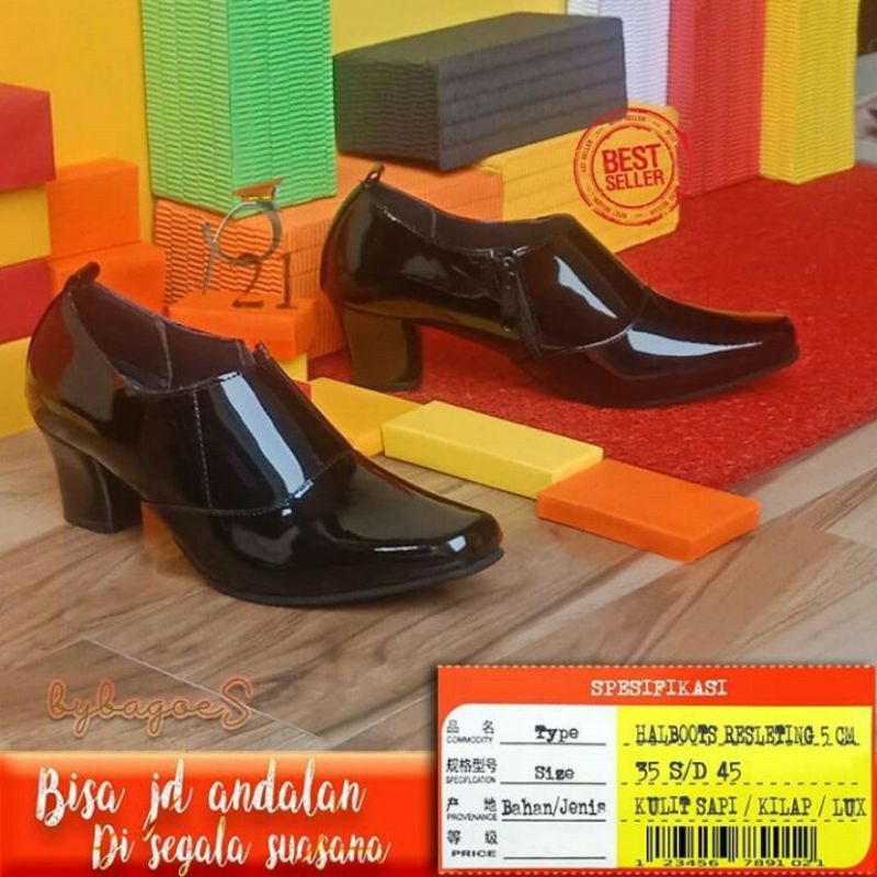 SEPATU WANITA SEPATU PDH SEPATU POLWAN HALFBOOTH MERK P21