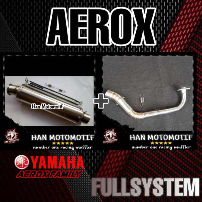 Knalpot Racing AEROX bulat fullsystem custom polos no emblem