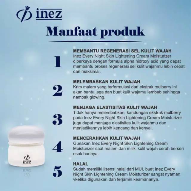 ❤️GROSIR❤️ INEZ Everynight Skin Lightening Moisturizing Cream