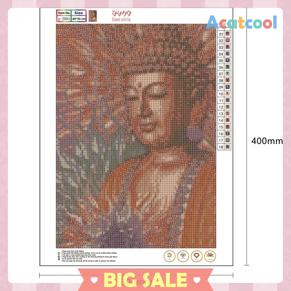 5D DIY Full Drill Diamond Painting Buddha Cross Stitch Embroidery Mosaic