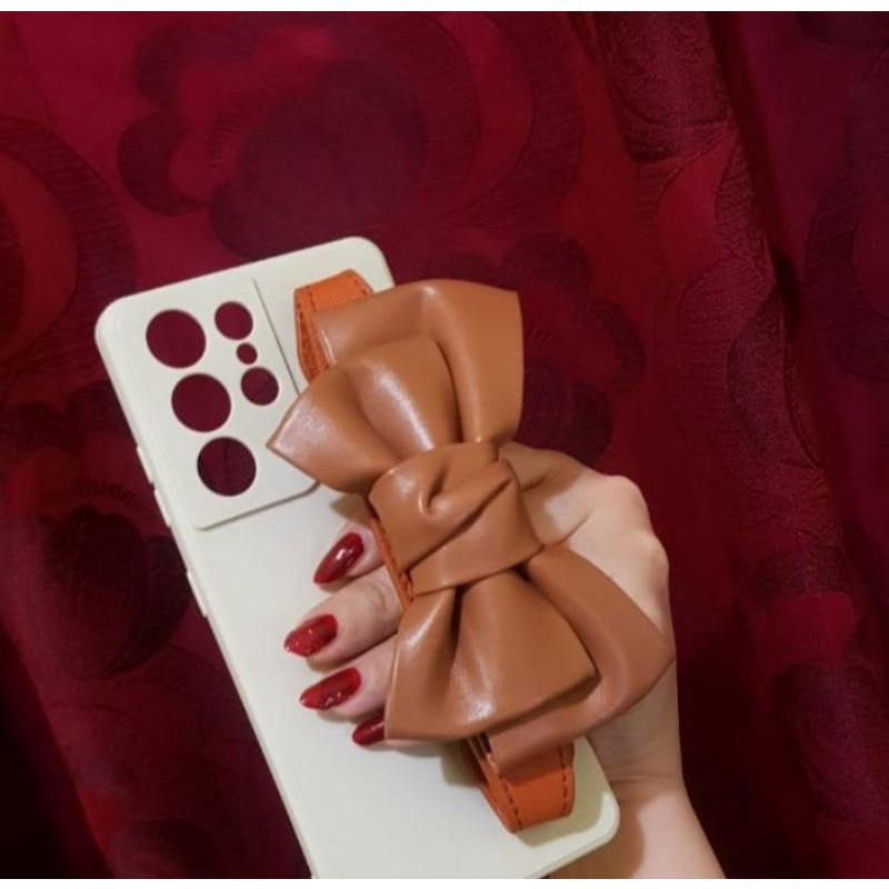 Case Samsung S21 Ultra With Leather Bow - Case Unik Samsung S21 Ultra
