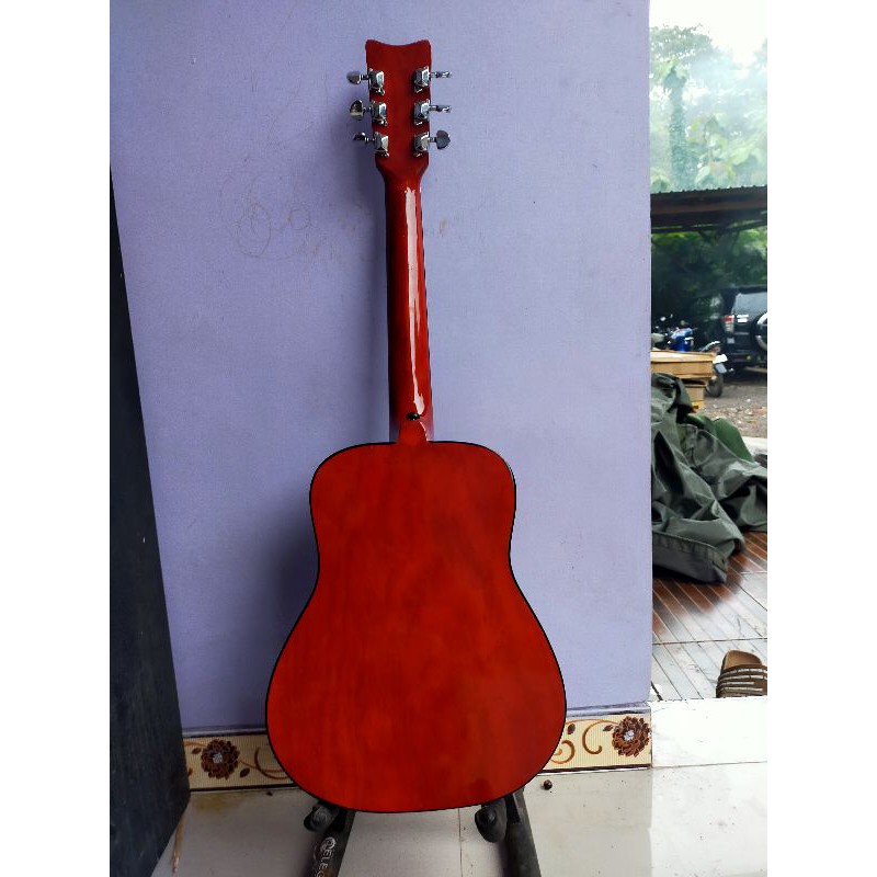 Gitar Akustik 3/4 tanem besi rangka silang