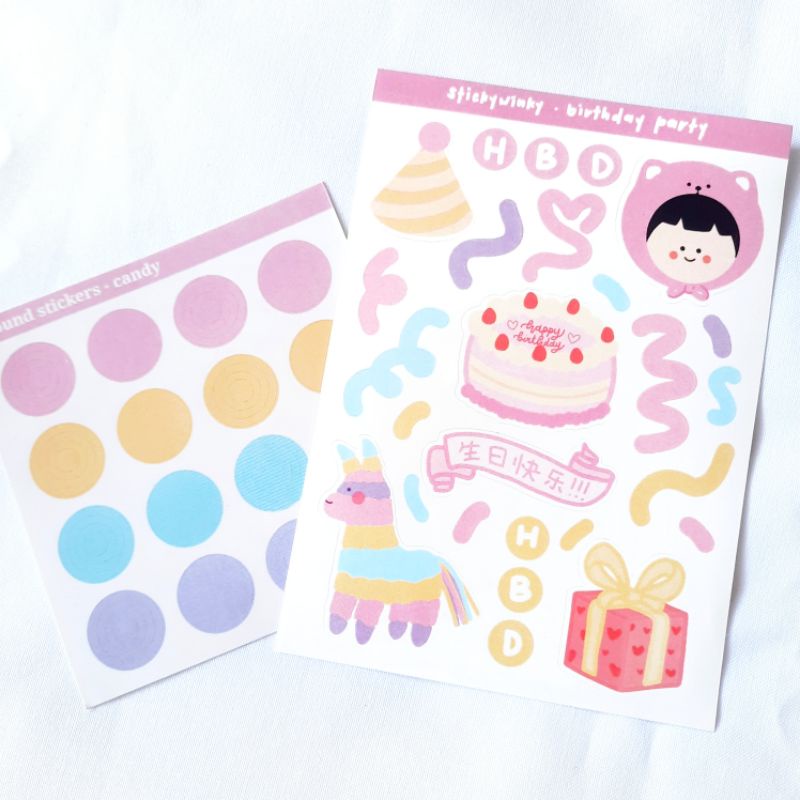 

[ggupii.co] lili's birthday party- a6 sticker sheet