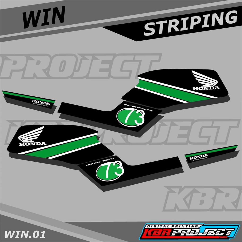 [COD] Stiker WIN 100 striping WIN 100 motor HONDA motor sticker variasi Racing W-01