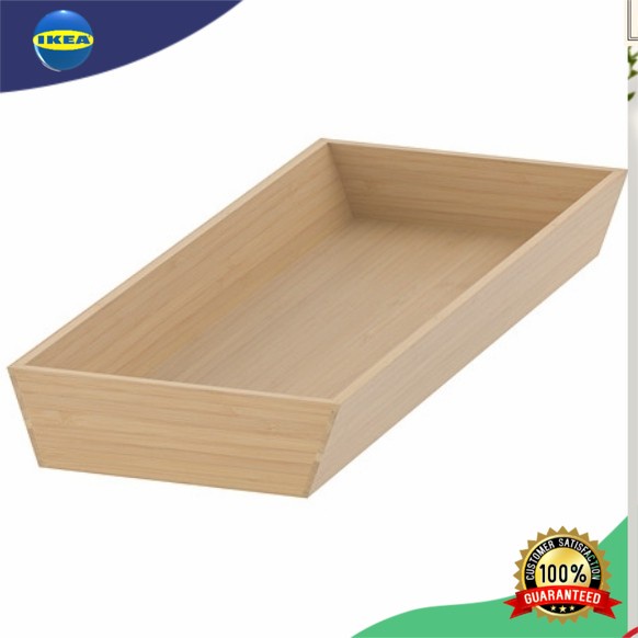 Cutleries set Baki peralatan dapur, bambu warna muda, 20x50 cm Kotak Bambu Penyimpanan Sendok & Garp