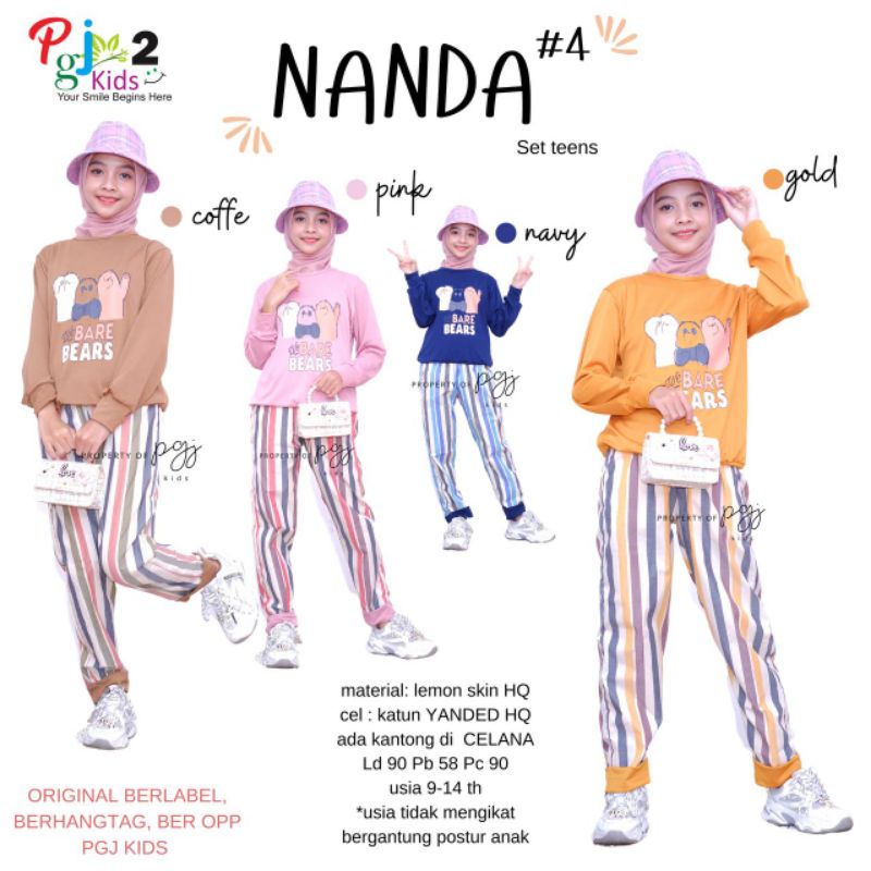 Nanda #4 teen Set || Setelan Anak Cewek Karakter usia 10-14 th