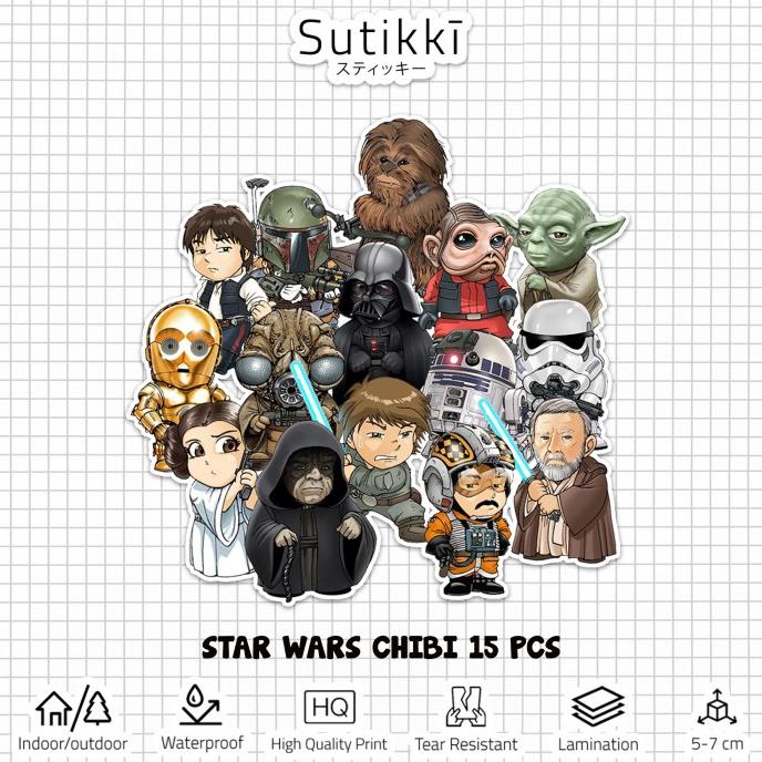 

Sticker Pack Star Wars Mini Chibi Starwars Mandalorian Stiker Laptop sukik90 Buru Order
