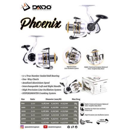 Reel Daido ARES / DYNAMITE / PHOENIX Series (5+1 Ball Bearing)