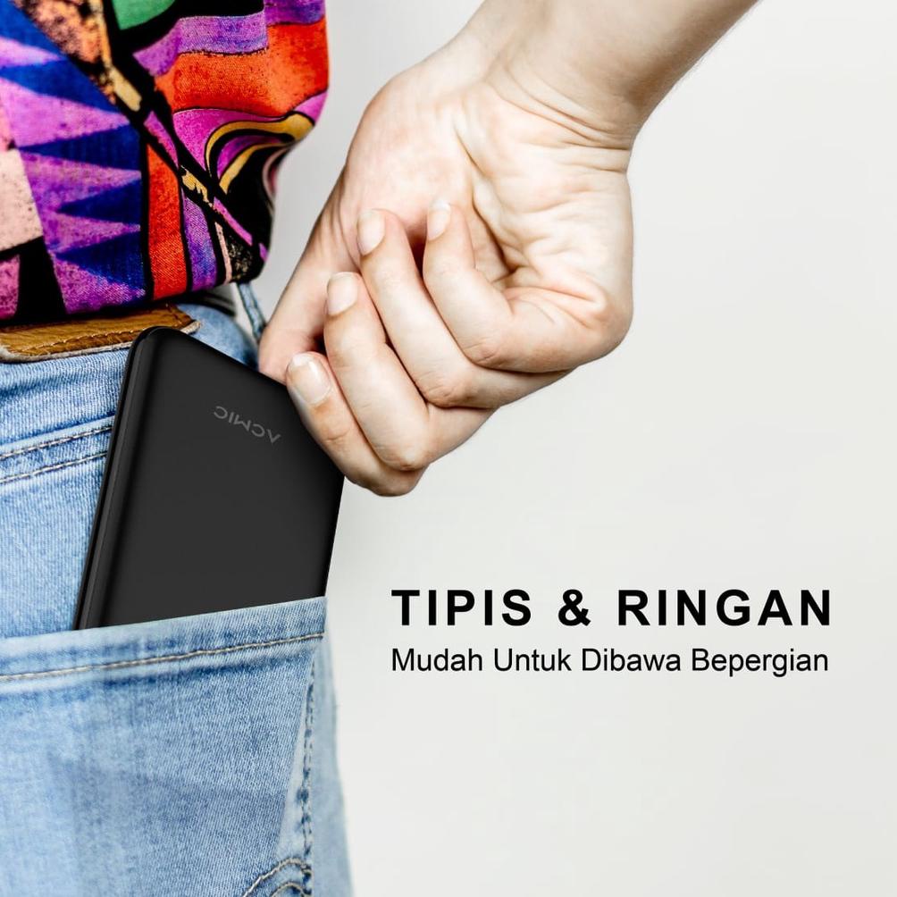 Acmic Powerslim 10000Mah Slim Powerbank 2A Fast Charge