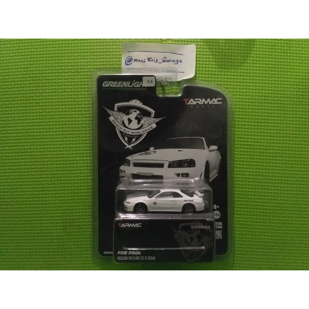 Greenlight Tarmac Nissan Skyline Gr-R R34 For Paul Edition