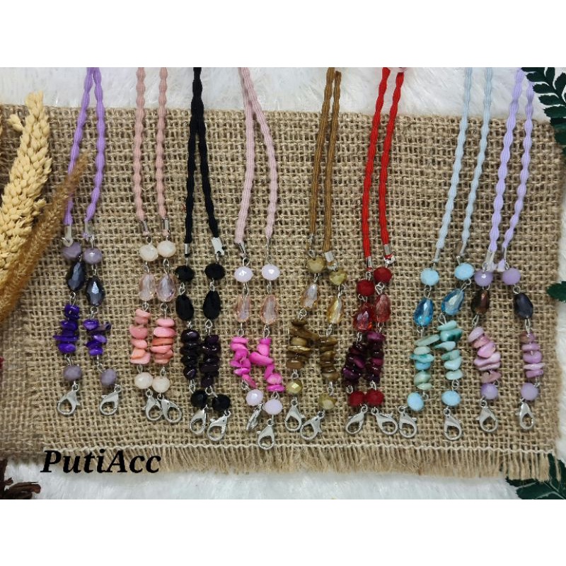 Tali Masker Hijab Kristal Batu | Strap Masker