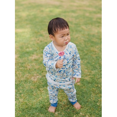 Hamako  Baby Wrap &amp; Long Pant - Setelan Kimono Bayi Cotton USA Atasan Bawahan Panjang Baby Clothes One Set Baju Atasan Celana