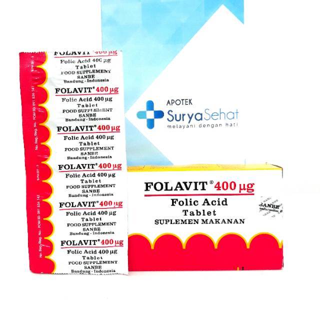 Folavit 400 mcg 1 strip isi 10 tablet - Folavit 1mg 1 strip isi 4 tablet - Promil -  Asam Folat 400