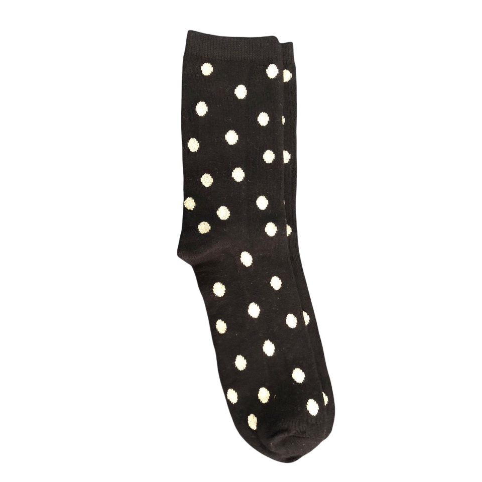 Kaos Kaki Motif Lucu-Lucu / Buah / Snack / Christmas / Snoopy / Leopard BEBAS PILIH (EXPT)-E36 Polka BW Glitt