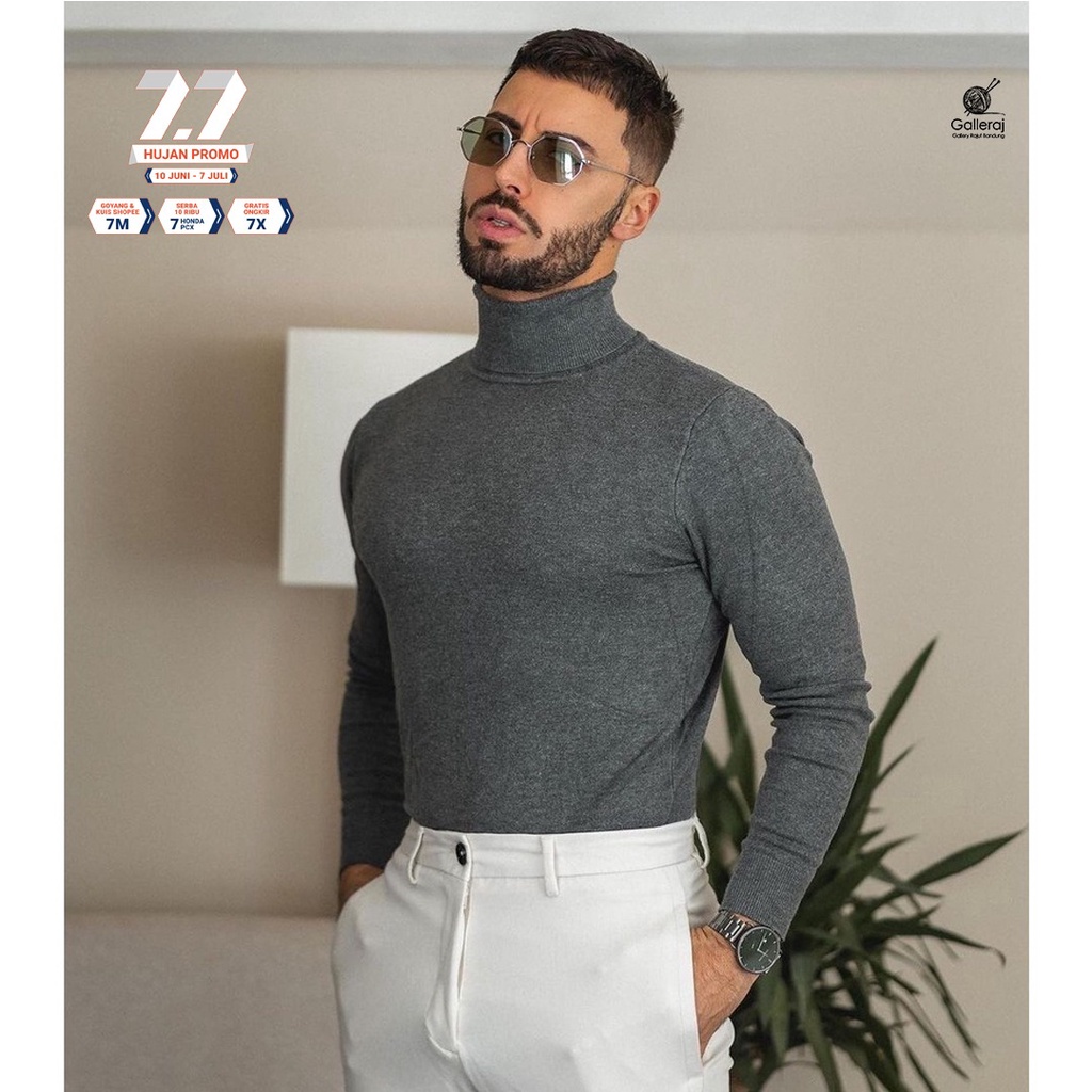 sweater rajut pria/laki2 Adam Turtleneck premium By Galleraj.ID