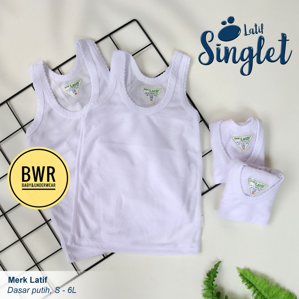 [ 1 Losin ] Singlet LATIF PUTIH | Kaos Dalam Singlet Anak LATIF | Kaos Kutang Latif - Bwr