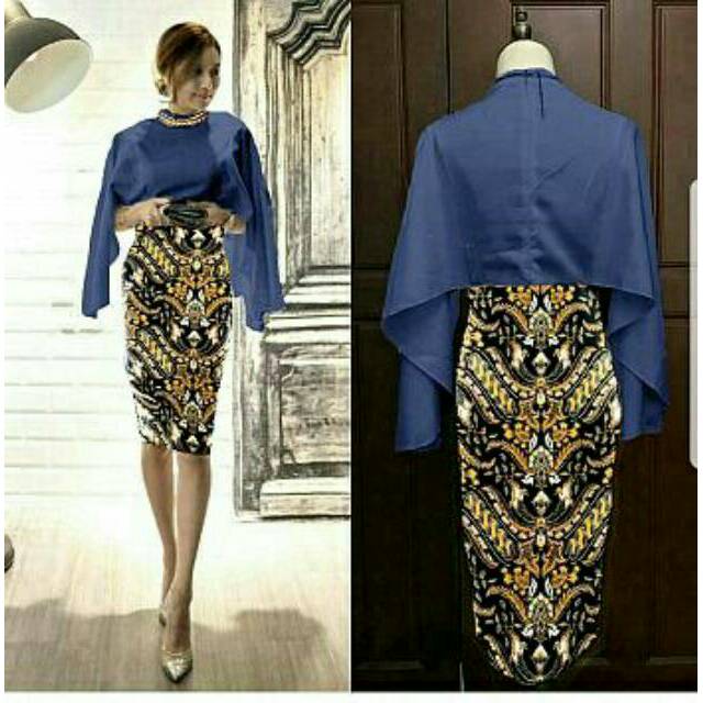 Dress Midi/Mini/Gaun Batik Cantik Modern Etnik Simple Elegant Party/Pesta/Formal/Resmi/Kerja/Kantor