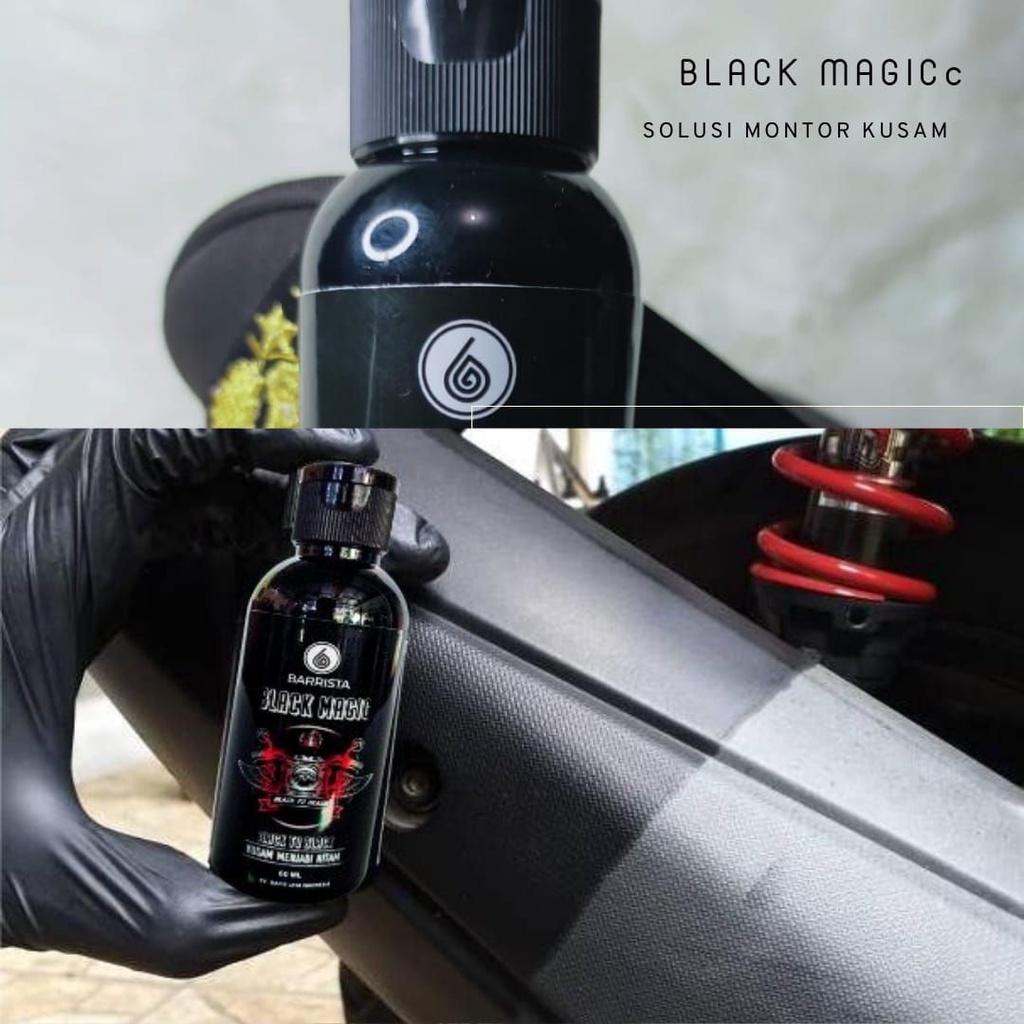 NEW Black Magic BARRISTA - Penghitam Plastik Body Motor Mobil 60 ml dan 100 ml