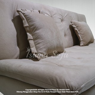 Sofabed Sofa  bed Amarist Minimalis Suede Cream Coklat  