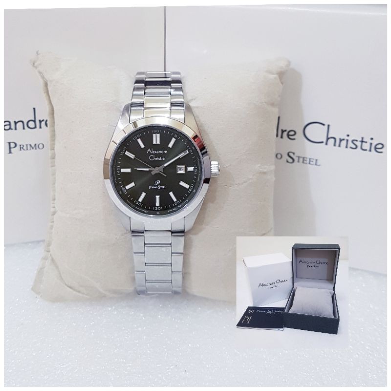 ALEXANDRE CHRISTIE WANITA AC 1021 SILVER BLACK ORIGINAL