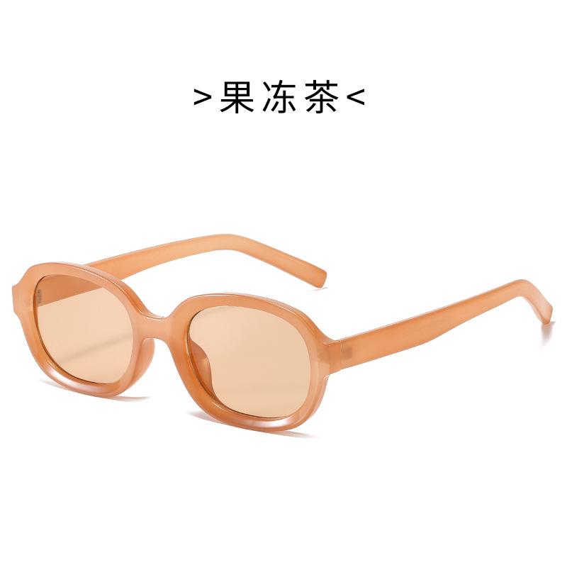 【YUZHU】COD Fashion Baru Oval Bingkai Retro Logam Engsel Sunglasses