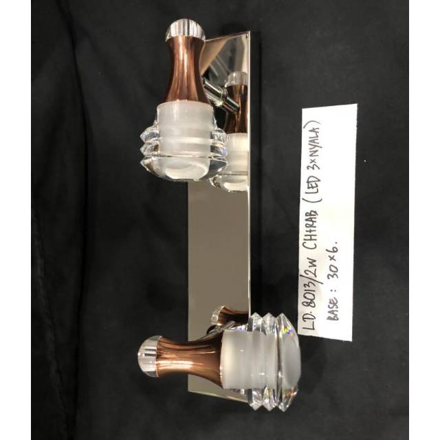 Lampu dinding wastafel hotel kamar mandi tidur cafe restaurant tipe 8013/2W CH + RAB