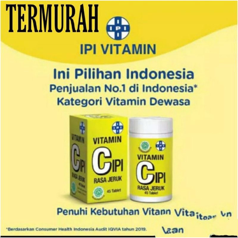 Ipi vitamin c 50 mg /Vitamin C IPI / botol isi 90 tablet