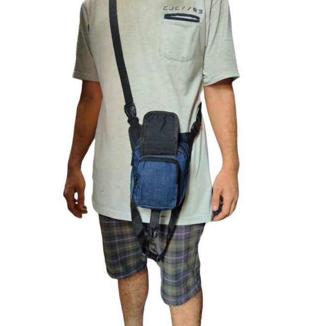 READY STOCK Tas Paha Pria Bahan Jeans Tas Selempang Pria Mini Tas Pinggang