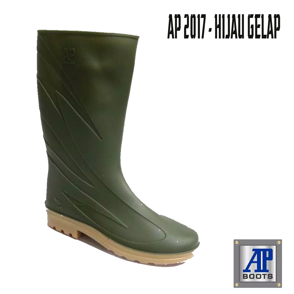 AP Boots 2017 Hijau Tua &amp; Hijau lemon - Sepatu Boot Kerja Karet Hijau Tinggi Boots Aman - AP BOOTS